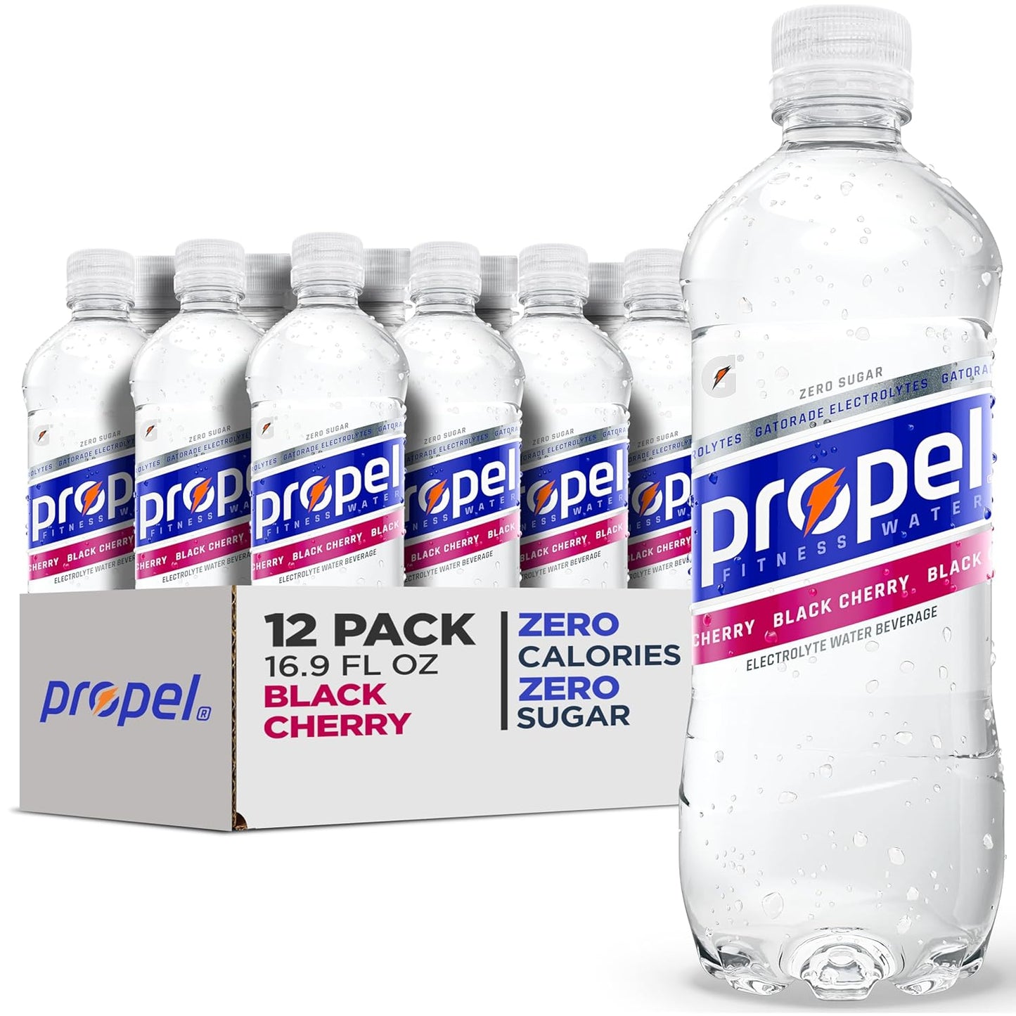 Propel Electrolyte Enhanced Water Sports Drink, Grape Flavored Water, Zero Calorie & Zero Sugar Hydration with Electrolytes and Vitamins C & E, 16.9 fl oz Bottles (12 Pack)